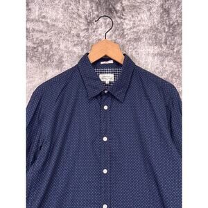 Hartford Slim Fit Shirt XL Mens Blue & Red Polka Dot Cotton Woven Long Sleeve